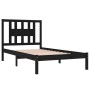 Solid black pine wood bed frame 100x200 cm by vidaXL, Beds and slatted bases - Ref: Foro24-3104057, Price: 121,94 €, Discount: %