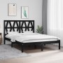 Estructura de cama de madera maciza de pino negra 140x190 cm de vidaXL, Camas y somieres - Ref: Foro24-3103982, Precio: 165,4...