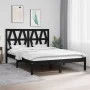 Estructura de cama de madera maciza de pino negra 140x190 cm de vidaXL, Camas y somieres - Ref: Foro24-3103982, Precio: 163,7...