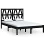 Solid black pine wood bed frame 140x190 cm by vidaXL, Beds and slatted bases - Ref: Foro24-3103982, Price: 163,74 €, Discount: %