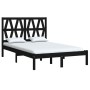 Estructura de cama de madera maciza de pino negra 140x190 cm de vidaXL, Camas y somieres - Ref: Foro24-3103982, Precio: 165,4...