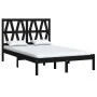 Estructura de cama de madera maciza de pino negra 140x190 cm de vidaXL, Camas y somieres - Ref: Foro24-3103982, Precio: 163,7...