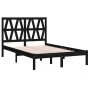 Estructura de cama de madera maciza de pino negra 140x190 cm de vidaXL, Camas y somieres - Ref: Foro24-3103982, Precio: 163,7...