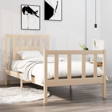 Solid wood bed frame 90x190 cm by vidaXL, Beds and slatted bases - Ref: Foro24-3104093, Price: 92,94 €, Discount: %