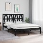 Estructura de cama de madera maciza de pino negra 160x200 cm