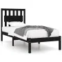Solid black pine wood bed frame 100x200 cm by vidaXL, Beds and slatted bases - Ref: Foro24-3103927, Price: 128,22 €, Discount: %