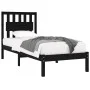 Solid black pine wood bed frame 100x200 cm by vidaXL, Beds and slatted bases - Ref: Foro24-3103927, Price: 128,22 €, Discount: %
