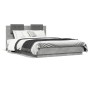 Cama con cabecero madera de ingeniería gris hormigón 140x200 cm