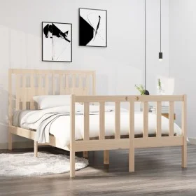 Solid wood bed frame 120x190 cm by vidaXL, Beds and slatted bases - Ref: Foro24-3104098, Price: 118,29 €, Discount: %