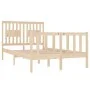 Solid wood bed frame 120x190 cm by vidaXL, Beds and slatted bases - Ref: Foro24-3104098, Price: 118,25 €, Discount: %