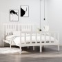 Weißer Massivholzbettrahmen 140x190 cm von vidaXL, Betten und Lattenroste - Ref: Foro24-3104109, Preis: 151,49 €, Rabatt: %