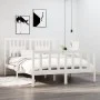 White solid wood bed frame 140x190 cm by vidaXL, Beds and slatted bases - Ref: Foro24-3104109, Price: 147,14 €, Discount: %