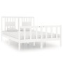 Weißer Massivholzbettrahmen 140x190 cm von vidaXL, Betten und Lattenroste - Ref: Foro24-3104109, Preis: 151,49 €, Rabatt: %