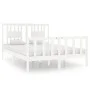 White solid wood bed frame 140x190 cm by vidaXL, Beds and slatted bases - Ref: Foro24-3104109, Price: 147,14 €, Discount: %