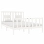 Weißer Massivholzbettrahmen 140x190 cm von vidaXL, Betten und Lattenroste - Ref: Foro24-3104109, Preis: 151,49 €, Rabatt: %