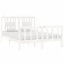 White solid wood bed frame 140x190 cm by vidaXL, Beds and slatted bases - Ref: Foro24-3104109, Price: 147,14 €, Discount: %