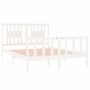 Weißer Massivholzbettrahmen 140x190 cm von vidaXL, Betten und Lattenroste - Ref: Foro24-3104109, Preis: 151,49 €, Rabatt: %
