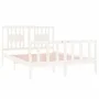 White solid wood bed frame 140x190 cm by vidaXL, Beds and slatted bases - Ref: Foro24-3104109, Price: 147,14 €, Discount: %