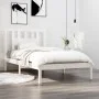 Solid white pine wood bed frame 90x200 cm by vidaXL, Beds and slatted bases - Ref: Foro24-3104049, Price: 94,99 €, Discount: %