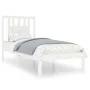 Solid white pine wood bed frame 90x200 cm by vidaXL, Beds and slatted bases - Ref: Foro24-3104049, Price: 94,99 €, Discount: %