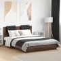 Cama con cabecero madera de ingeniería marrón roble 120x200 cm