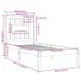 Solid white pine wood bed frame 90x200 cm by vidaXL, Beds and slatted bases - Ref: Foro24-3104049, Price: 94,99 €, Discount: %