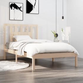 Estructura de cama de madera maciza de pino 90x200 cm