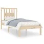 Solid pine wood bed frame 90x200 cm by vidaXL, Beds and slatted bases - Ref: Foro24-3104048, Price: 81,95 €, Discount: %