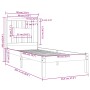 Estructura de cama de madera maciza de pino 90x200 cm de vidaXL, Camas y somieres - Ref: Foro24-3104048, Precio: 85,29 €