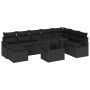 Conjunto de sofá de jardín con cojín 9 pcs Negro