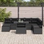 Conjunto de sofá de jardín con cojín 9 pcs Negro