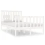 Small double bed frame white solid wood 120x190cm by vidaXL, Beds and slatted bases - Ref: Foro24-3104099, Price: 131,58 €, D...