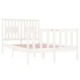 Small double bed frame white solid wood 120x190cm by vidaXL, Beds and slatted bases - Ref: Foro24-3104099, Price: 131,58 €, D...
