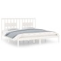 Solid white pine wood bed frame 200x200 cm by vidaXL, Beds and slatted bases - Ref: Foro24-3104084, Price: 141,32 €, Discount: %