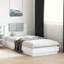 Estructura cama con cabecero madera ingeniería blanco 90x200 cm