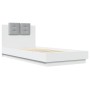 Estructura cama con cabecero madera ingeniería blanco 90x200 cm