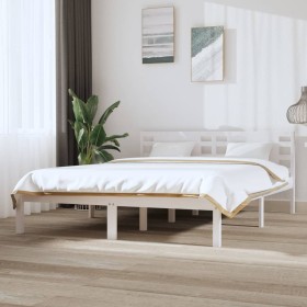 Solid white pine wood bed frame 120x200 cm by vidaXL, Beds and slatted bases - Ref: Foro24-3104214, Price: 122,61 €, Discount: %