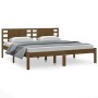 Estructura de cama madera maciza de pino marrón miel 200x200 cm de vidaXL, Camas y somieres - Ref: Foro24-3104241, Precio: 17...