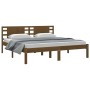 Estructura de cama madera maciza de pino marrón miel 200x200 cm de vidaXL, Camas y somieres - Ref: Foro24-3104241, Precio: 17...