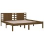 Estructura de cama madera maciza de pino marrón miel 200x200 cm de vidaXL, Camas y somieres - Ref: Foro24-3104241, Precio: 17...