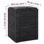 Black garden composter 280 L polypropylene by vidaXL, Composters - Ref: Foro24-152202, Price: 82,64 €, Discount: %