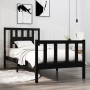 Estructura de cama madera maciza individual negra 75x190 cm de vidaXL, Camas y somieres - Ref: Foro24-3104092, Precio: 123,07 €