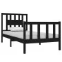 Black single solid wood bed frame 75x190 cm by vidaXL, Beds and slatted bases - Ref: Foro24-3104092, Price: 121,50 €, Discoun...