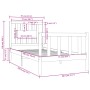Black single solid wood bed frame 75x190 cm by vidaXL, Beds and slatted bases - Ref: Foro24-3104092, Price: 123,14 €, Discoun...