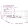 Black single solid wood bed frame 75x190 cm by vidaXL, Beds and slatted bases - Ref: Foro24-3104092, Price: 121,50 €, Discoun...