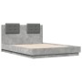 Cama con cabecero madera de ingeniería gris hormigón 120x190 cm