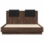 Cama con cabecero madera de ingeniería marrón roble 120x190 cm