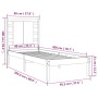 Solid pine wood bed frame 90x200 cm by vidaXL, Beds and slatted bases - Ref: Foro24-3104203, Price: 92,41 €, Discount: %
