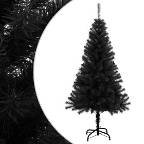 Árbol de Navidad artificial con soporte PVC negro 150 cm