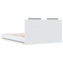 Estructura de cama con cabecero y luces LED blanco 150x200 cm